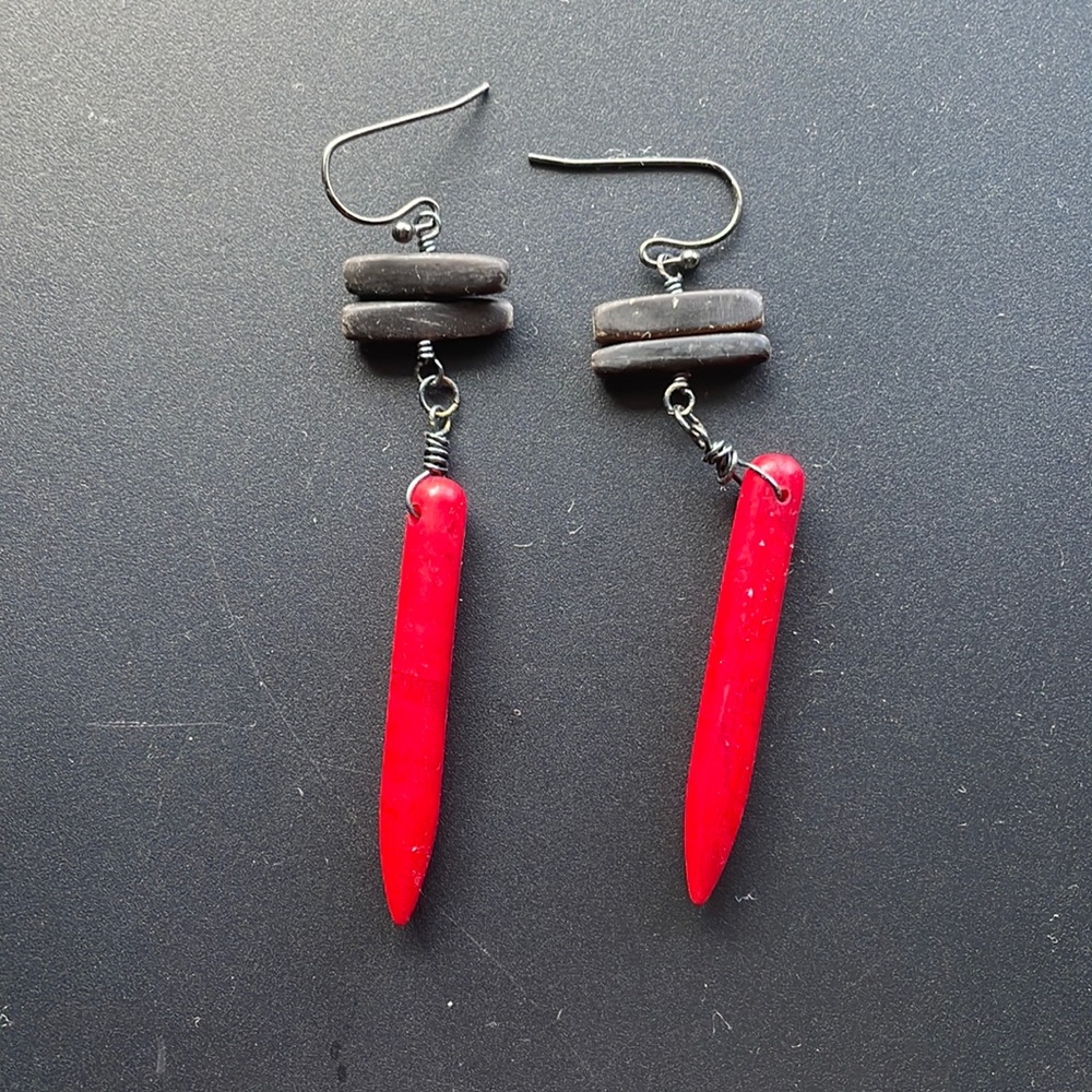 Cute handmade red chili pepper earrings